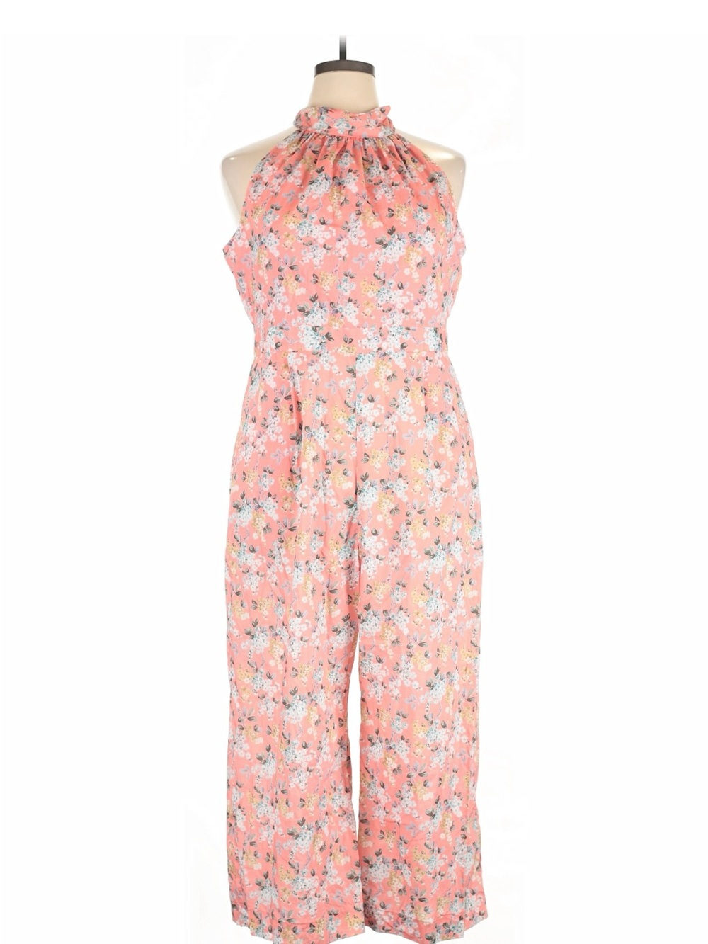 Liberty J. Crew Pink Floral Halter Jumpsuit